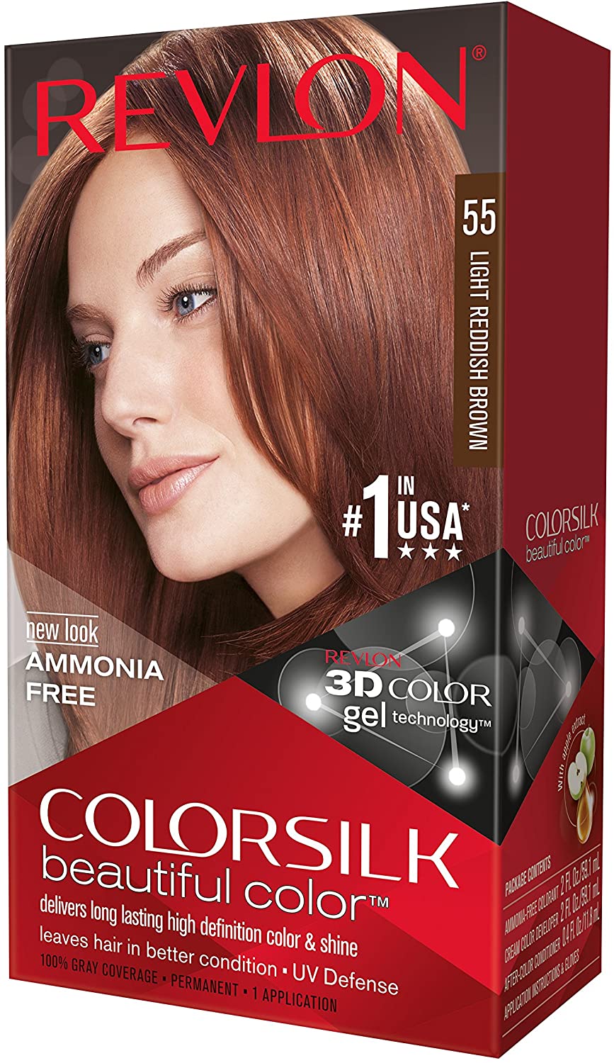 Buy Revlon Color CreamSilk Hair Color Cream 55 Light Reddish Brown In Pak