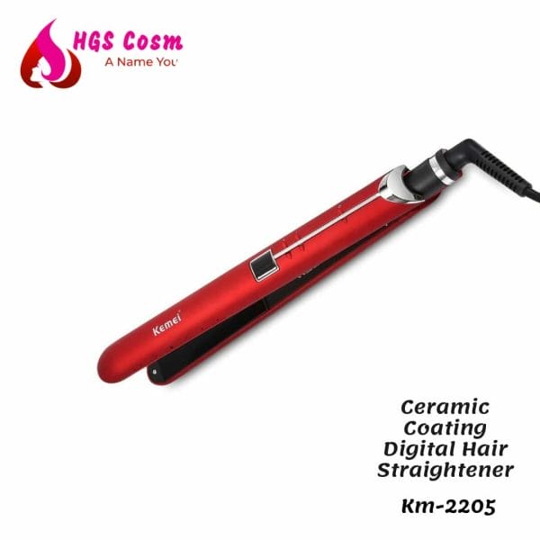 Kemei Km Ceramic Coating Digital Hair Straightener - 2205