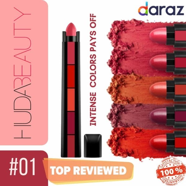 Huda Beauty Lipstick 5 in 1 Long Lasting Lipstick - 01
