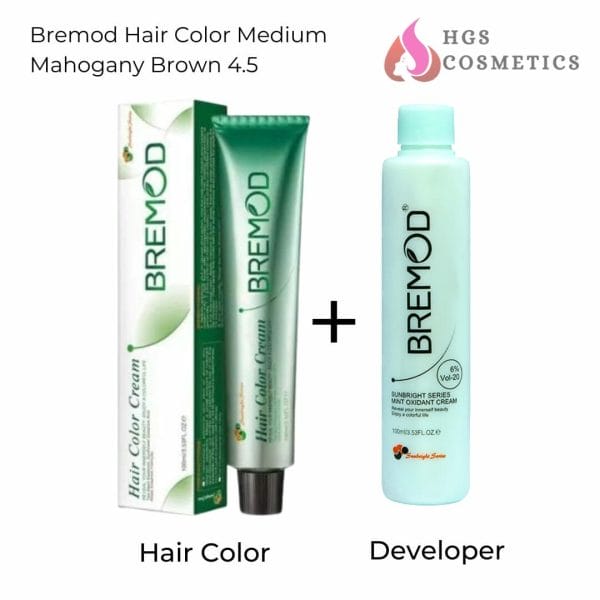 Bremod Hair Color Medium Mahogany Brown 4.5